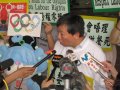Hong Kong press conference during the launch of the Play Fair 2008 campaign. The Play Fair 2008 campaign was launched with a report revealing the shocking reality of exploitation and abuse in the Olympic supply chain.